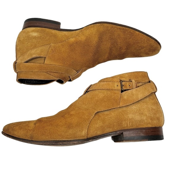 SAINT LAURENT Wyatt Jodhpur Suede Ankle Boots - Picture 10 of 13